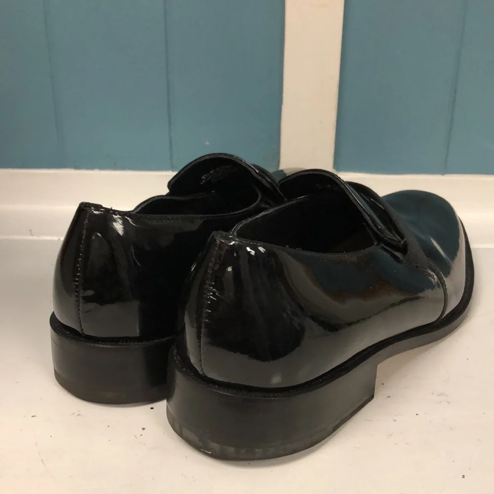 Vtg Nordstrom BrassBoot patent black leather men’s shoes size 9.5 formal wedding